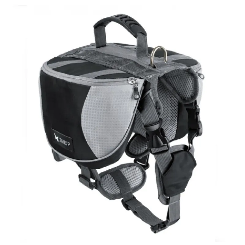 Hunde-Rucksack für Outdoor-Aktivitäten – Verstellbar und Wasserdicht in Rot und Grau