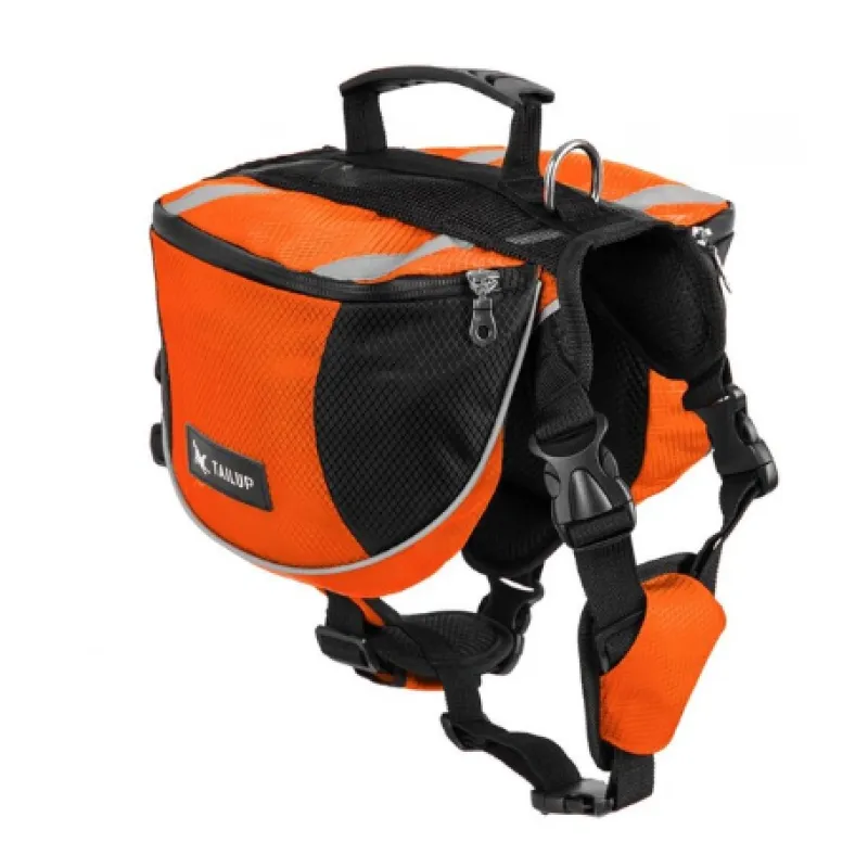 Hunde-Rucksack für Outdoor-Aktivitäten – Verstellbar und Wasserdicht in Rot und Grau