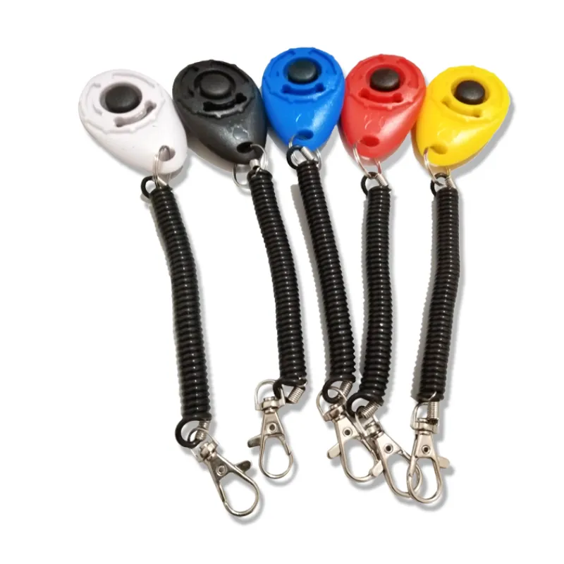 Hundetrainer Clicker – Ergonomischer Klicker mit Spirale und Karabinerhaken