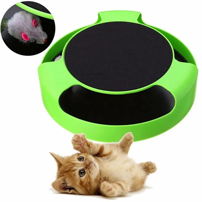 Interaktives Katzenspielzeug mit Maus – Spielzeug mit Beweglicher Maus für Katzen