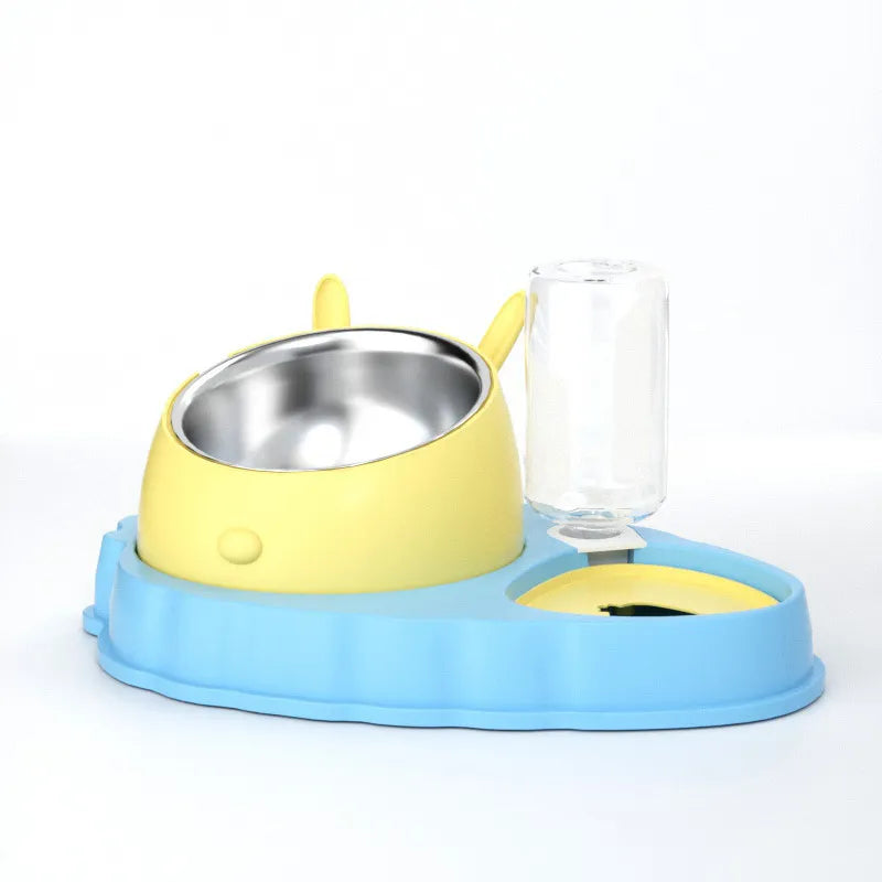 Haustier Futterstation Mit Wasserspender – Niedliche Futterschüssel für Hunde und Katzen