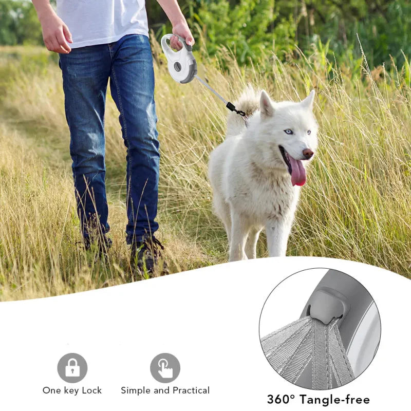 Automatischer Hundeleinen-Retriever mit Rotationsmechanismus – 5m Flexi Leine für Hunde