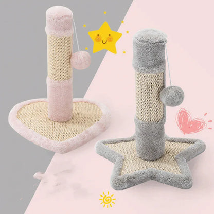 Katzenkratzbaum im Herz- Oder Stern-Design mit Spielzeug