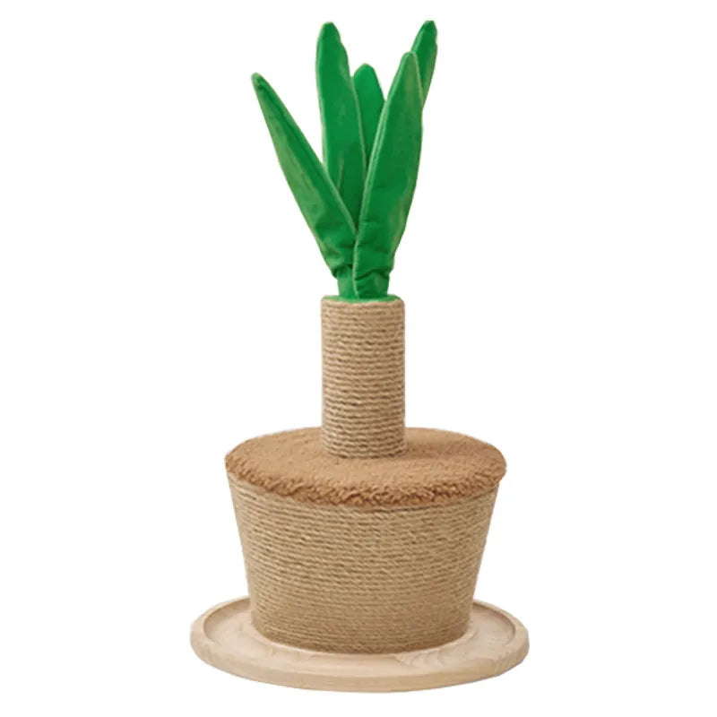 Katzenskratzbaum Pflanze – Kratzstamm mit Sisal und weichen Blättern, Katzenkratzmöbel für Zuhause
