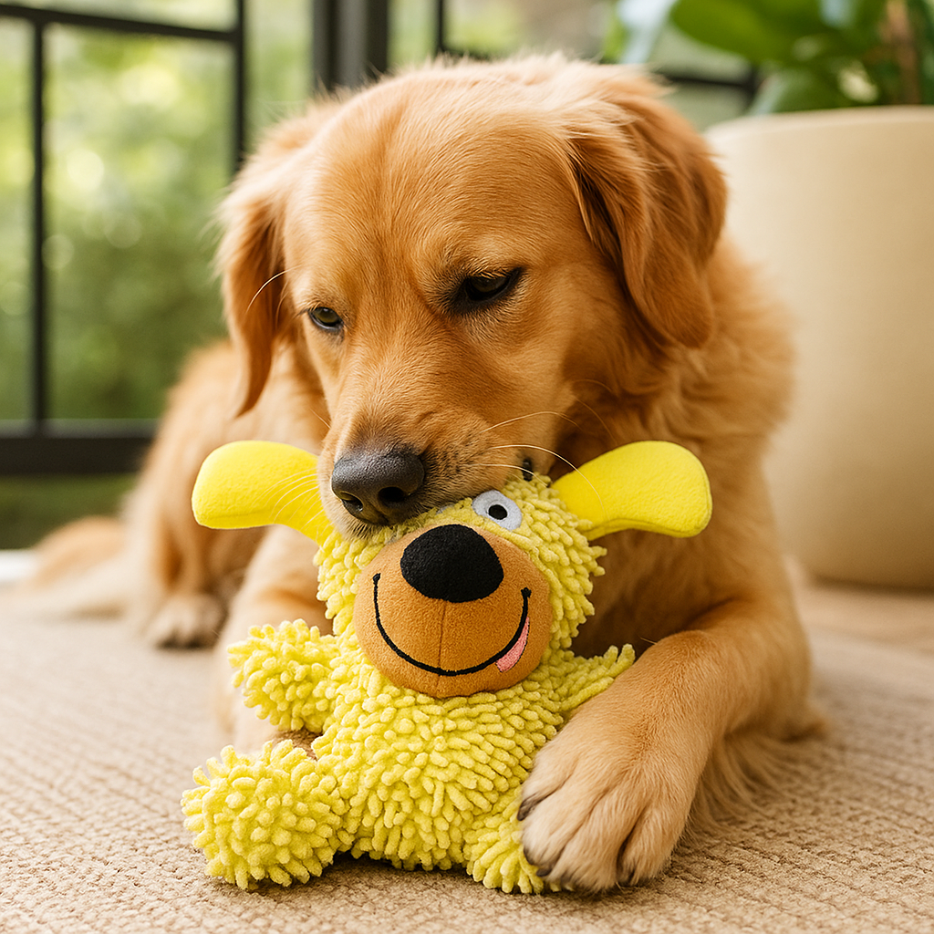 Kicherndes Zahnreinigungsspielzeug in Hundefarben