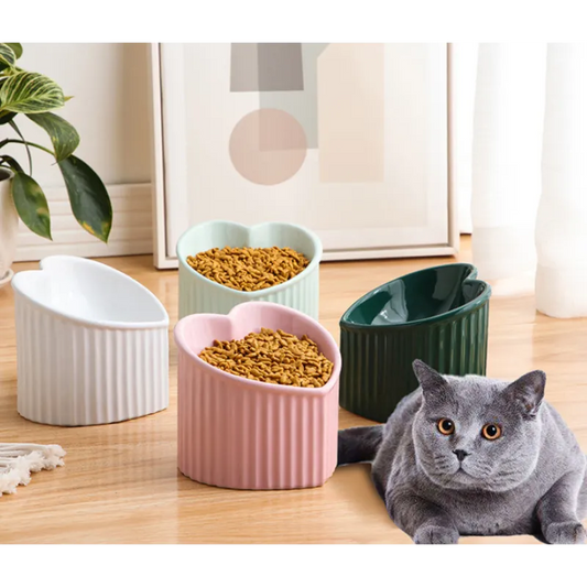 Keramik Futternapf In Herzform für Hunde und Katzen mit Rutschfester Bodenfläche