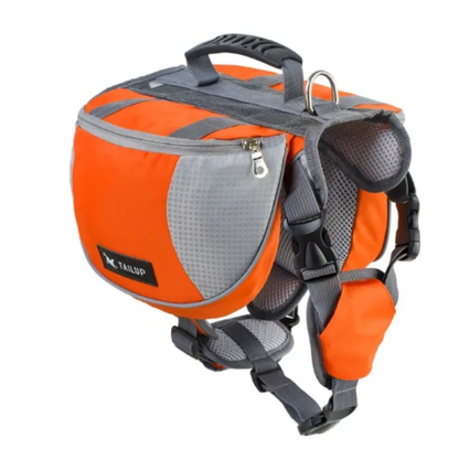 Hunde-Rucksack für Outdoor-Aktivitäten – Verstellbar und Wasserdicht in Rot und Grau