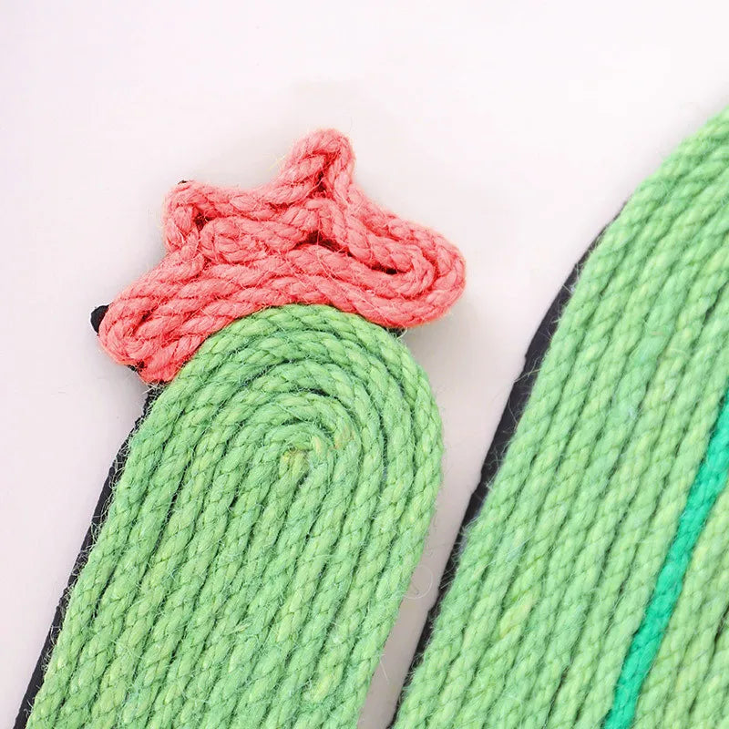 Katzenskratzmatte Cactus & Fisch – Kratzspielzeug für Katzen, Wand- und Bodenkratzmatte aus Sisal