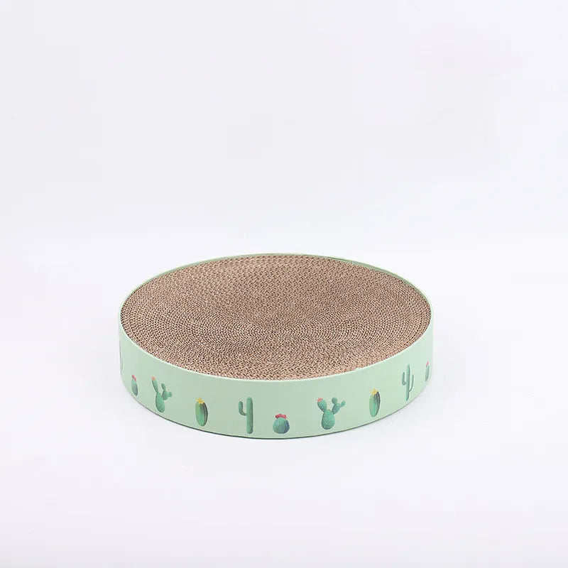 Katzenschleife Aus Karton mit Kaktusdesign – Kratzbrett im Modernen Stil