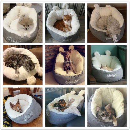 Kuscheliges Katzenbett mit Ohren-Design – Weich und Bequem für Katzen und Kleine Hunde
