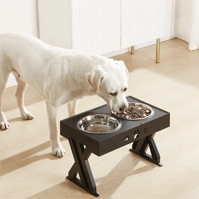 Erhöhter Futternapfständer Für Hunde Mit Zwei Edelstahl-schalen
