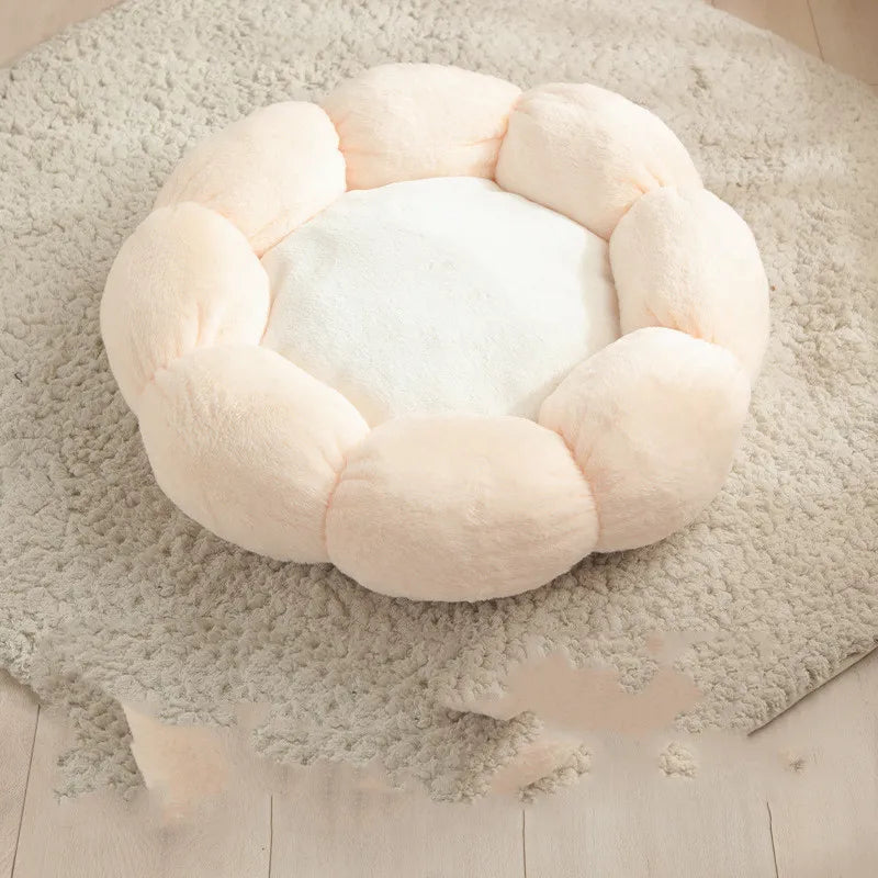 Kuscheliges Katzenbett in Blumenkorb-Form – Weich und Komfortabel für Entspannende Nächte