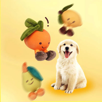 Weiches Obst-Hundespielzeug mit Quietscher