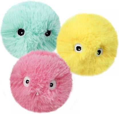Plüsch-spielbälle Mit Tiergeräuschen Für Verspielte Katzen (3er Set)