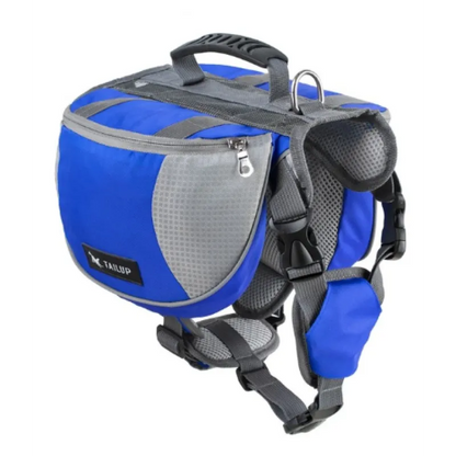 Hunde-Rucksack für Outdoor-Aktivitäten – Verstellbar und Wasserdicht in Rot und Grau