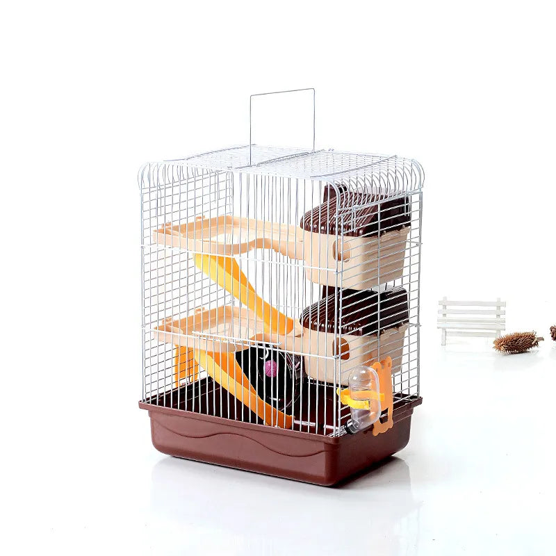 Hamsterkäfig mit Etagen und Trinkflasche – Kompakter Käfig für Nagetiere