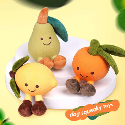 Weiches Obst-Hundespielzeug mit Quietscher