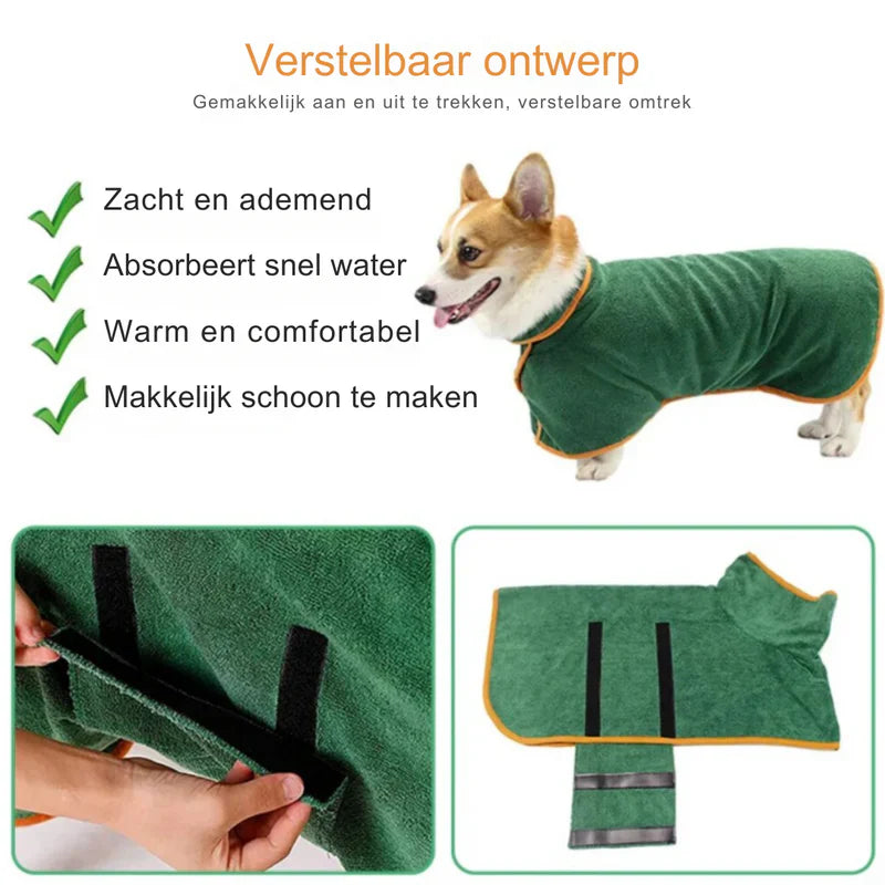 Kuscheliger Hunde-Badeumhang