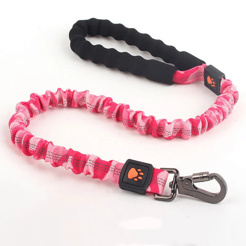 Elastische Hundeleine mit Stoßdämpfung – Verstellbare Nylon-Leine für Hunde