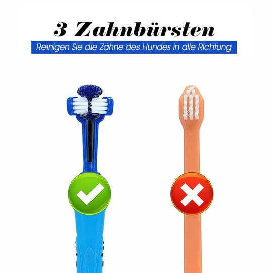 3-Kopf-Hundezahnbürste – Effektive Reinigung für gesunde Zähne