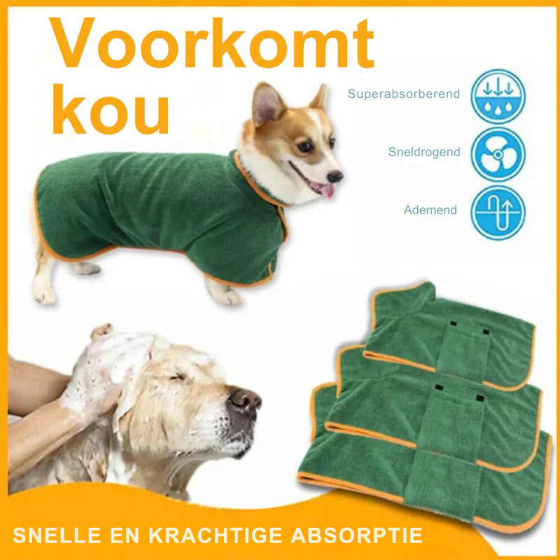 Kuscheliger Hunde-Badeumhang