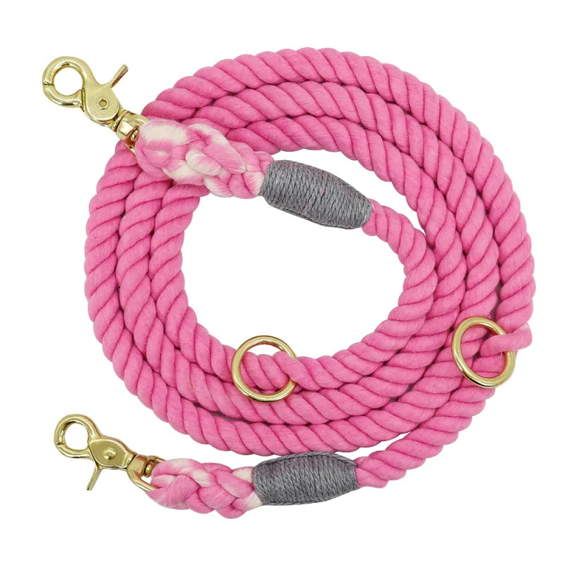 Bunte Hundeleine Aus Baumwollseil – Robuste Leine für Hunde in Spiralform mit Karabinerhaken