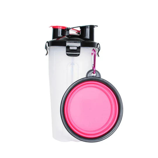 2-in-1 Tragbare Wasser- Und Futterflasche Für Haustiere