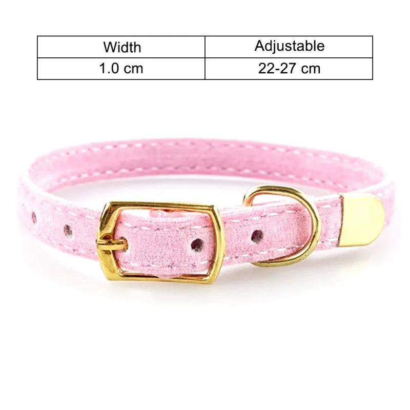 Velours Katzenhalsband mit Goldener Schnalle – Weich Verstellbar und Elegant