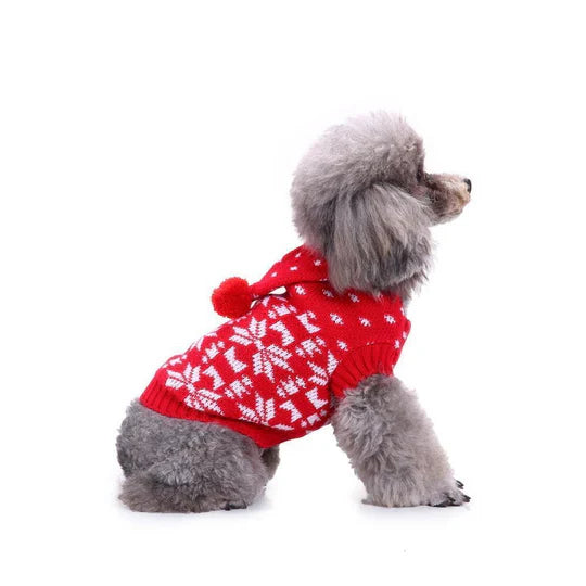 Weihnachtlicher Hundepullover Mit Schneeflocken