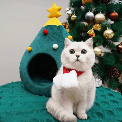Katzenbett Im Weihnachtsbaum-Design