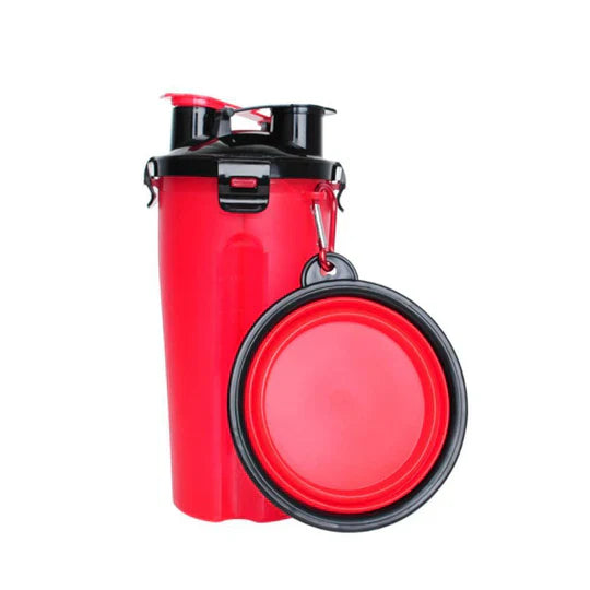 2-in-1 Tragbare Wasser- Und Futterflasche Für Haustiere