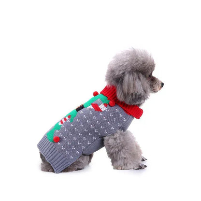 Weihnachtlicher Hundepullover Mit Schneeflocken