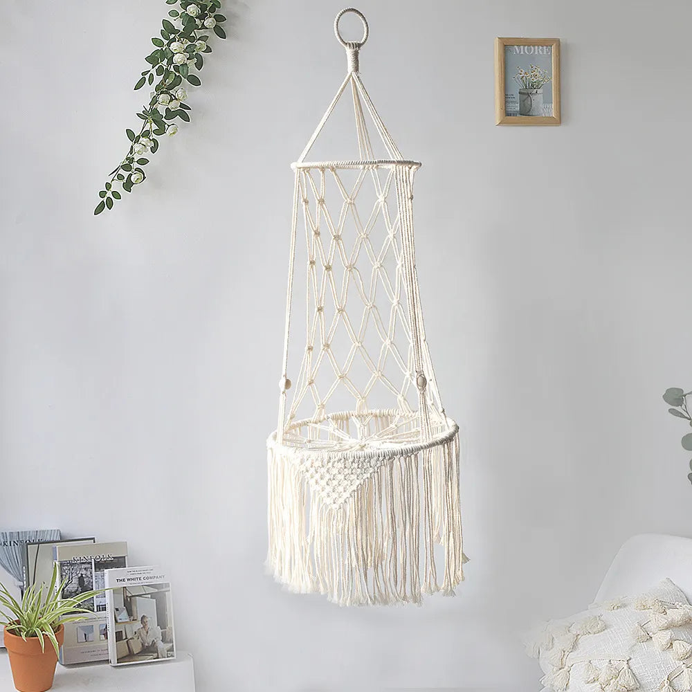 Makramee Katzen Hängesessel – Boho Hängematte Mit Kuschelkissen Für Katzen