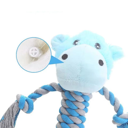 Robustes Hundespielzeug mit Plüschkopf