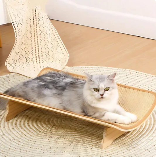 Holz-katzenbett Mit Integrierter Kratzmatte