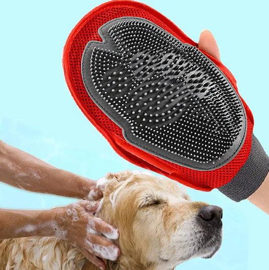 Hundebad Handschuh – Massage- und Fellbürste für Hunde Zur Sanften Reinigung und Pflege