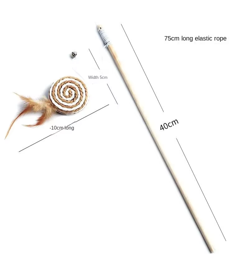 Interaktives Katzenspielzeug-Set – Naturspielzeug Mit Federn Und Glocken