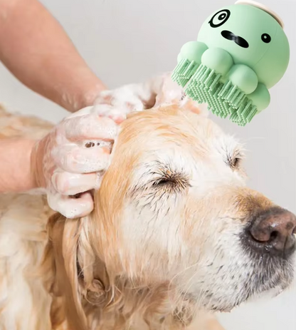 Silikon Haustier-Bürste mit Schaumspender – Effiziente Fellpflege für Hund und Katze