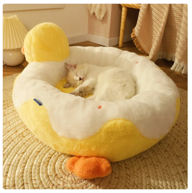 Kuscheliges Entenbett für Katzen – Weiches Haustierbett für Entspannung und Komfort