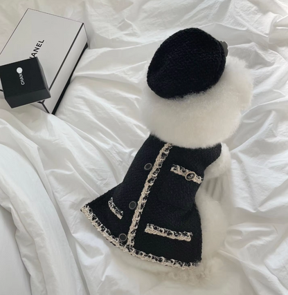 Elegantes Hundehalsband mit Schickem Hütchen und Blumenapplikation – Modisches Design für Deinen Vierbeiner