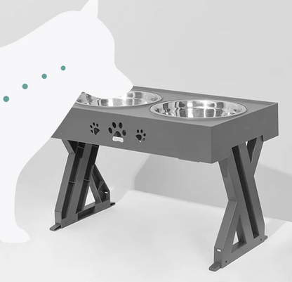 Erhöhter Futternapfständer Für Hunde Mit Zwei Edelstahl-schalen
