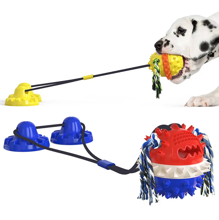 Interaktives Hundespielzeug mit Saugnäpfen und Leckerli-Spender