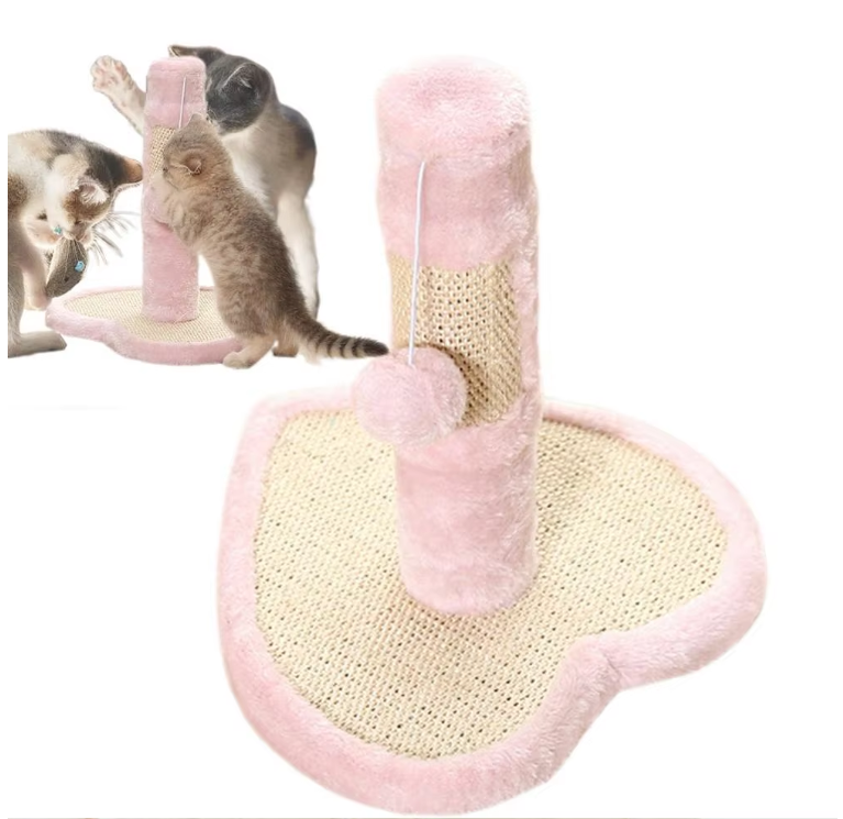 Katzenkratzbaum im Herz- Oder Stern-Design mit Spielzeug