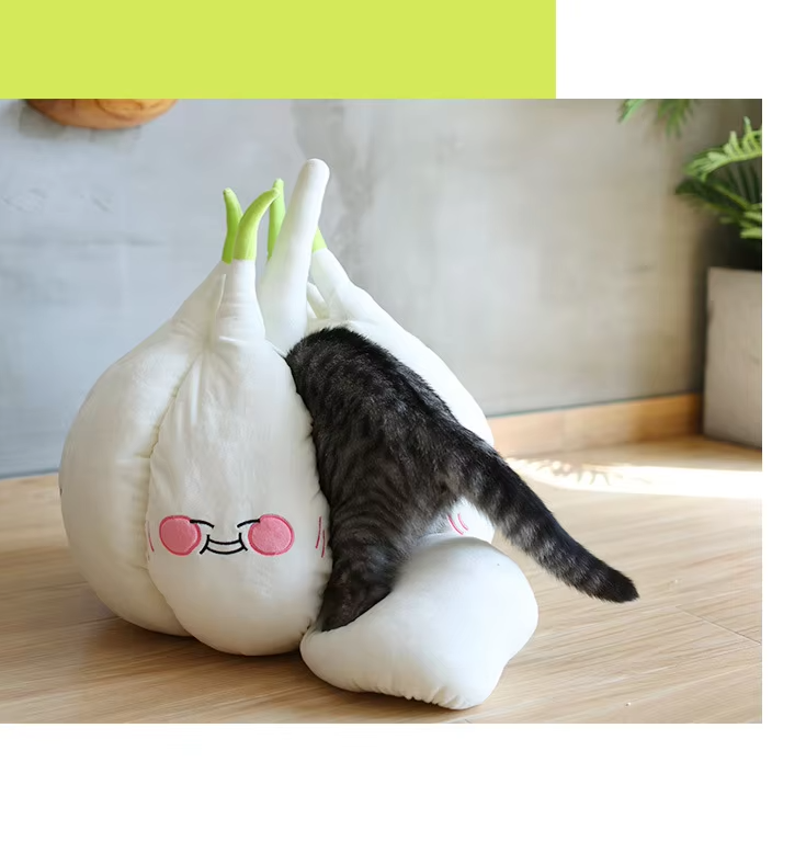 Kuschelige Katzenhöhle – Weiches Knoblauch-design Bett Für Katzen  Kleine Hunde