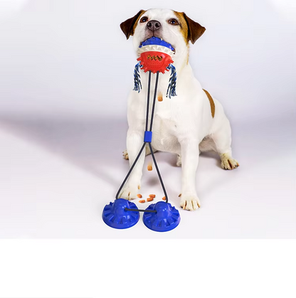 Interaktives Hundespielzeug mit Saugnäpfen und Leckerli-Spender