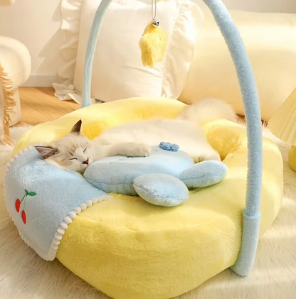 Kuscheliges Entenbett für Katzen – Weiches Haustierbett für Entspannung und Komfort