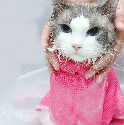 Katzenpflege-sack Mit Netzstoff Für Sicheres Baden Und Krallenpflege