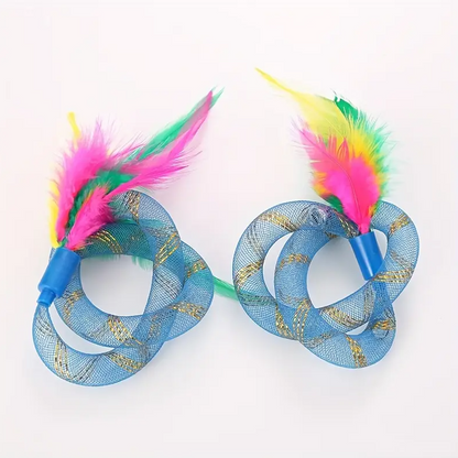 Katzenspielzeug-Set – Federbälle Mit Mesh-ringen
