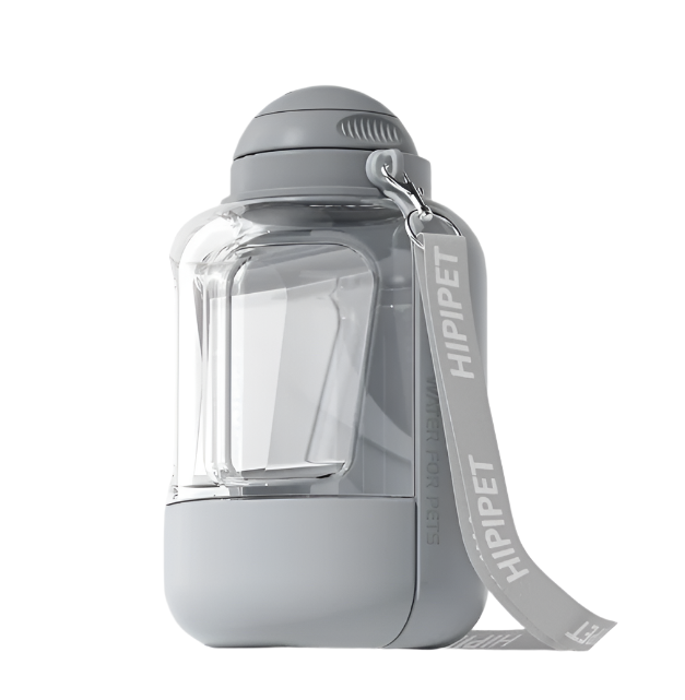 2-in-1 Trinkflasche für Hunde – Wasserflasche mit Futternapf für Unterwegs