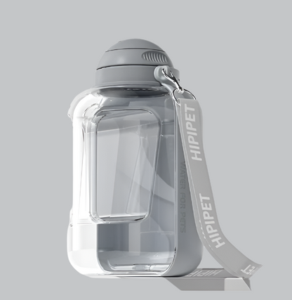 2-in-1 Trinkflasche für Hunde – Wasserflasche mit Futternapf für Unterwegs